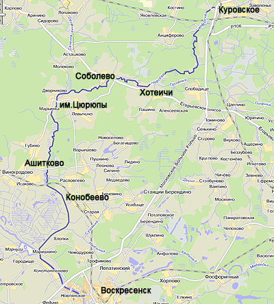 Река Нерская в Московской области - cхема