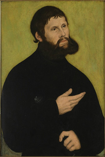 Л. Кранах. Портрет М. Лютера в образе юнкера Йорга.
