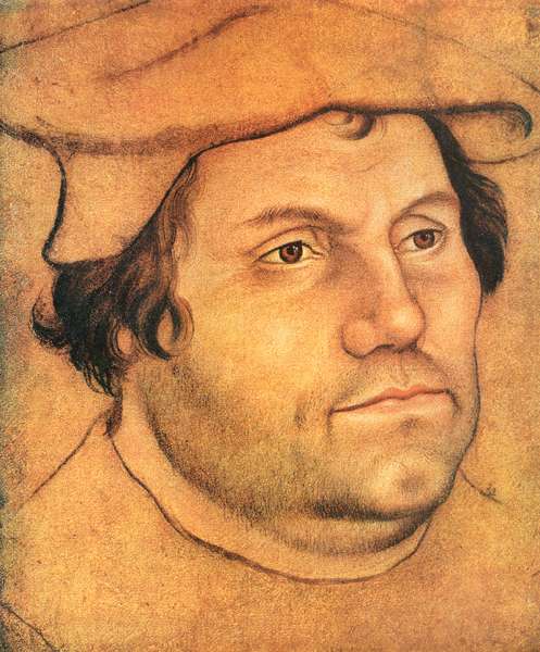 Л. Кранах. Портрет М. Лютера. Рисунок 1532